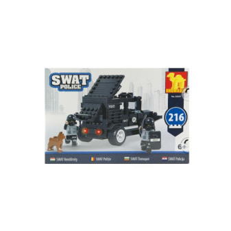 Stavebnice Dromader SWAT Policie Auto 216ks v krabici 32x21x5cm