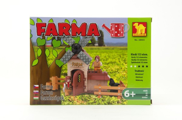 Zestaw budowlany Dromader Farma 28403 153 szt w pudełku 25,5x18,5x4,5cm