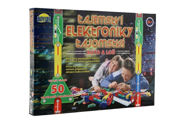Sekret Elektroniki - Samochód, Łódź 50 eksperymentów na baterie w pudełku 46,5x33,5x4cm od 6 lat