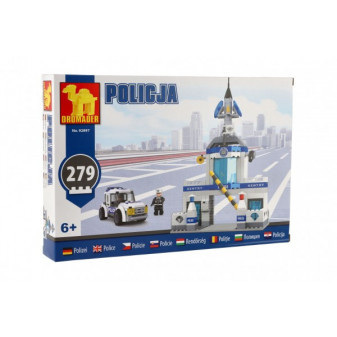 Stavebnice Dromader Policie Stanice+Auto 32x22x5cm
