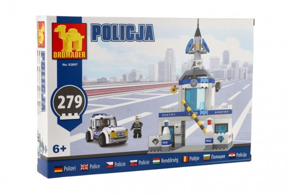 Stavebnice Dromader Policie Stanice+Auto 32x22x5cm