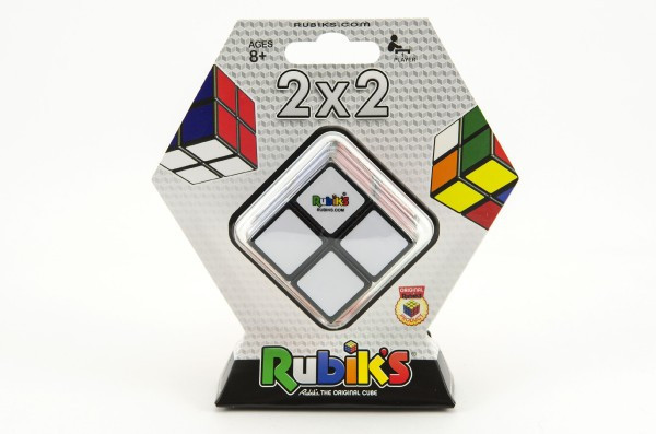 Rubikova kostka hlavolam 2x2 plast 4,5x4,5cm na kartě