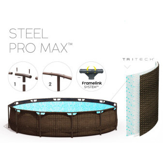 Bestway Steel Pro Max Rattan 3,66 x 1 m 56709 + Kartušová filtrace + Schůdky