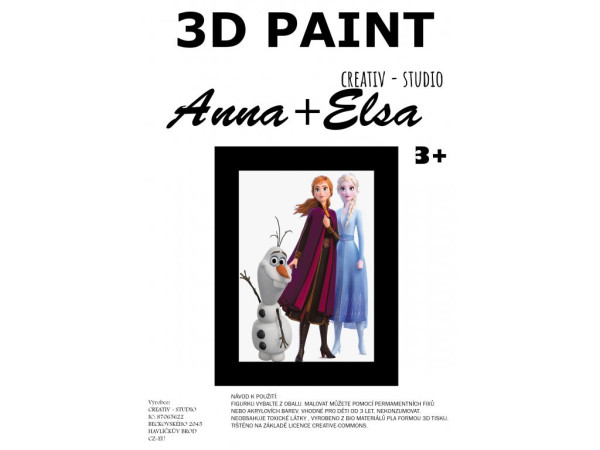 Olaf + Elsa + Anna - 3D postavičky