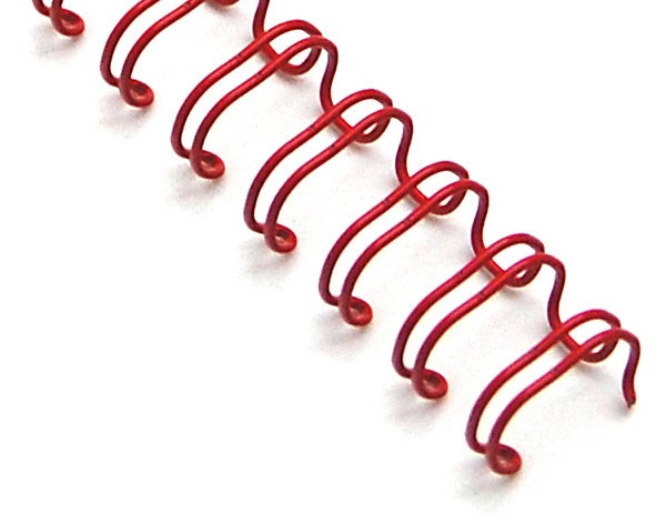 Drátěné hřbety 1/4' - průměr 6,4 mm, 3:1, červené, 100 ks 609.260
