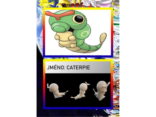 Figurka Caterpie + karta  - 3D postavička