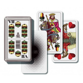 Mariáš dvojhlavý spoločenská hra karty v plastovej krabičke 6,5x10,5x2cm