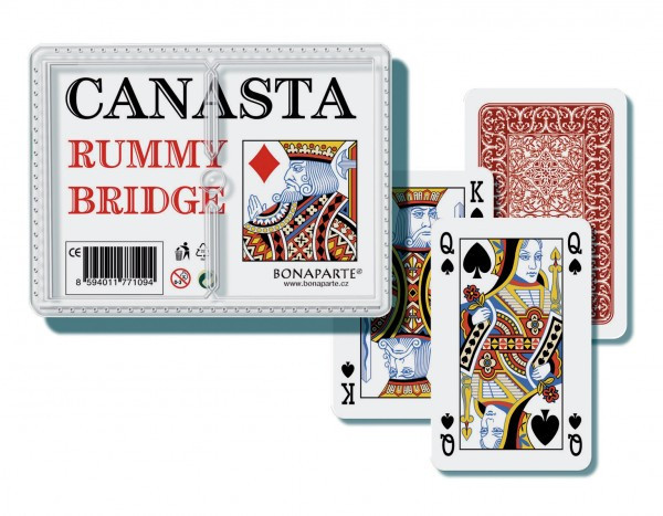 Canasta spoločenská hra - karty 108ks v plastovej krabičke 12,5x10,5x2cm