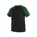 T-shirt CXS OLIVER, krótki rękaw, czarno-zielony, rozmiar S