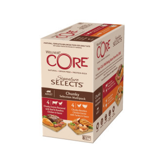 Konzerva Wellness Core Cat Selects Chunky Multipack 632g