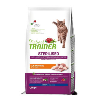 TRAINER Natural Cat Sterilised krůtí maso 1,5kg