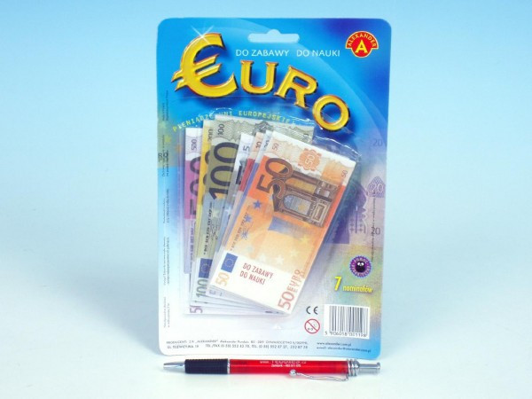 Pieniądze w euro na grę na karcie 15x16cm