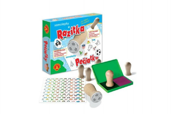 Razítka 6ks samolepky 135ks pro chlapce v krabici 24,5x20,5x5cm