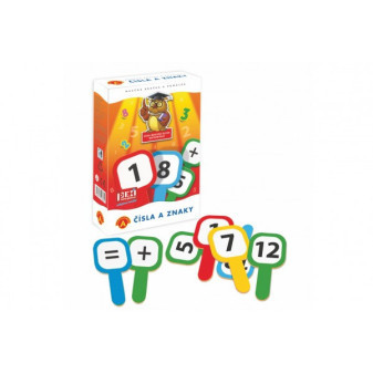 Znaki - Planszowa gra edukacyjna z cyframi i znakami w pudełku o wymiarach 11,5x18x3,5cm