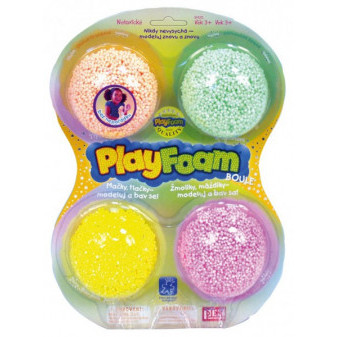 PlayFoam® Modelína/Plastelína guličková 4 farby na karte 19,5x27x3cm