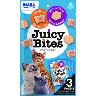 Inaba cat Juicy Bites - hřebenatky, krab 33,9g