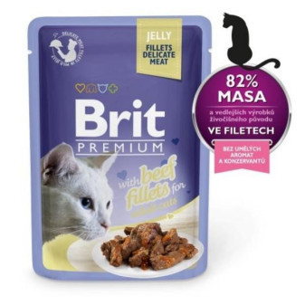 Kapsička Brit Premium Cat Delicate Fillets in Jelly with Beef 85 g