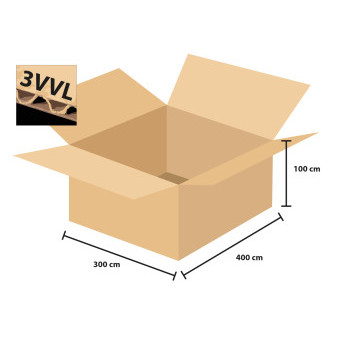 Krabice kartonová 3 vrstvá 400x300x100 mm