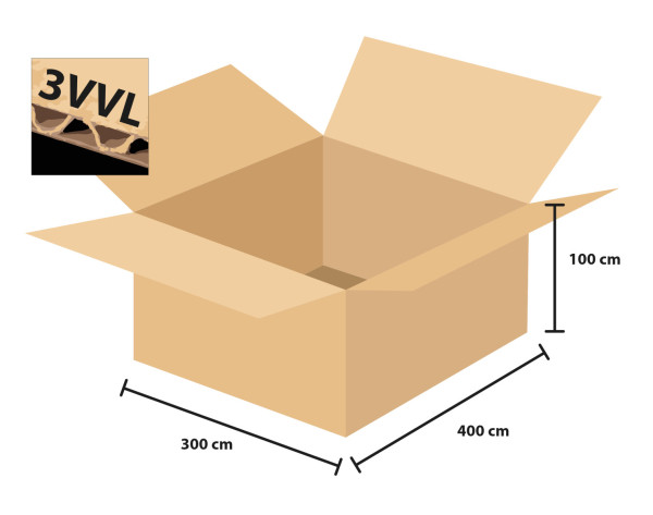 Krabice kartonová 3 vrstvá 400x300x100 mm