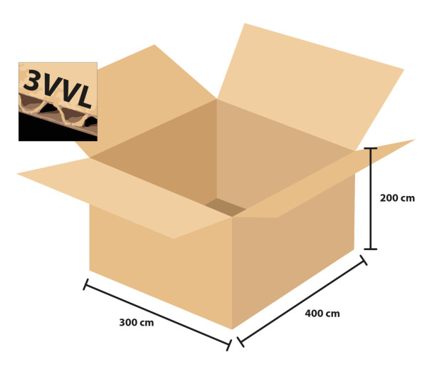 Pudełko kartonowe 3 warstwy 400x300x200 mm