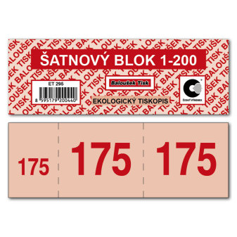 Šatnové bloky 1-200 čísel