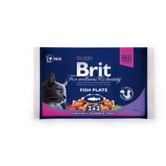 Kapsička Brit Cat Premium Pouches rybia variácia 4x100g