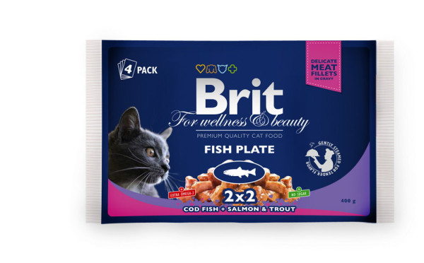 Brit Cat Premium Woreczki rybne wariant 4x100g