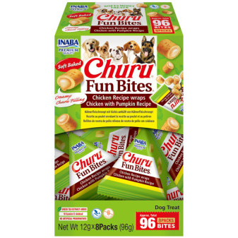 Dog Churu Fun Bites - Chicken Recipe wraps Chicken with Pumpkin Recipe 8x12g