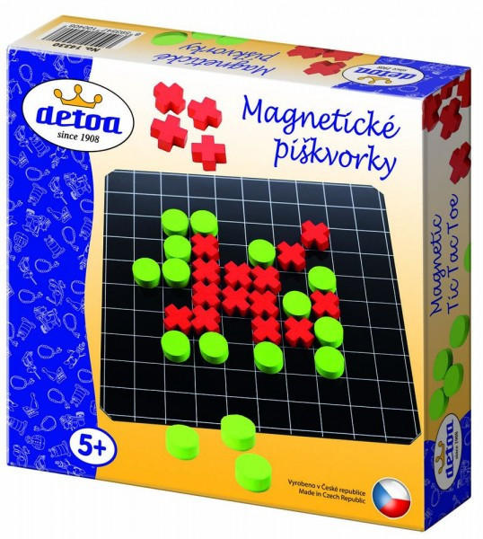 Magnetyczna drewniana gra planszowa Kółko i krzyżyk w pudełku 20x20x4cm