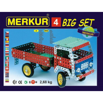 Zestaw budowlany MERKUR 4 40 modeli 602 szt 2 warstwy w pudełku 36x26,5x5,5cm