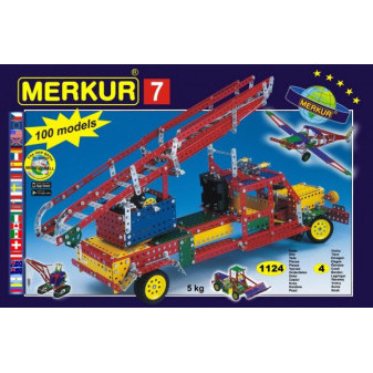 Zestaw budowlany MERKUR 7 100 modeli 1124 szt. 4 warstwy w pudełku 54x36x6cm