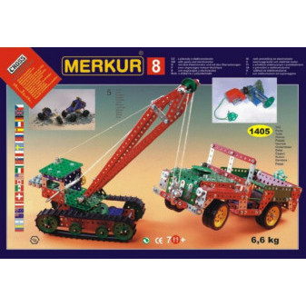 Zestaw budowlany MERKUR 8 130 modele 1405 szt 5 warstw w pudełku 54x36,5x8,5cm