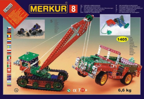 Zestaw budowlany MERKUR 8 130 modele 1405 szt 5 warstw w pudełku 54x36,5x8,5cm