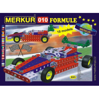 Stavebnica MERKUR 010 Formula 10 modelov 223ks v krabici 26x18x5cm