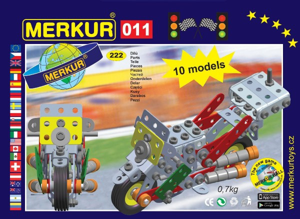 Stavebnice MERKUR 011 Motocykl 10 modelů 26x18x5cm