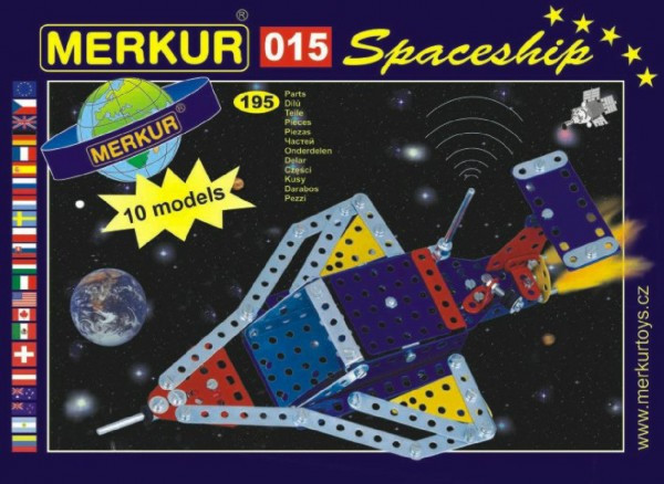 Zestaw MERKUR 015 Space Shuttle 10 modeli 195 szt w pudełku 26x18x5cm