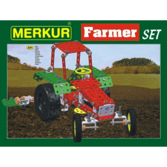 Zestaw budowlany MERKUR Farmer Set 20 modeli 341 szt w pudełku 36x27x5,5cm