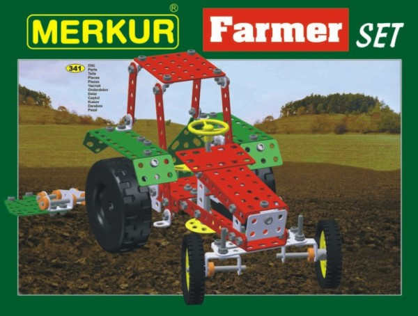 Zestaw budowlany MERKUR Farmer Set 20 modeli 341 szt w pudełku 36x27x5,5cm
