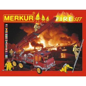 Stavebnica MERKUR FIRE Set 20 modelov 708ks 2 vrstvy v krabici 36x27x5, 5cm