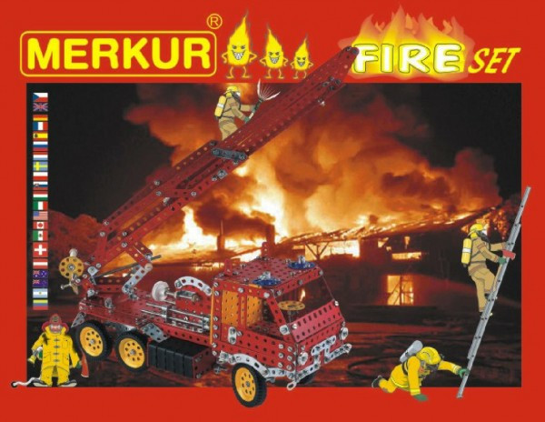 Zestaw budowlany MERKUR FIRE Zestaw 20 modeli 708szt 2 warstwy w pudełku 36x27x5,5cm