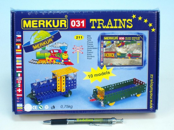 Stavebnice Merkur 031 Železniční modely 10 modelů 26x18x5cm