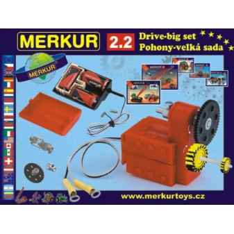Stavebnice MERKUR 2.2 Pohony a převody v krabici 36x27cm