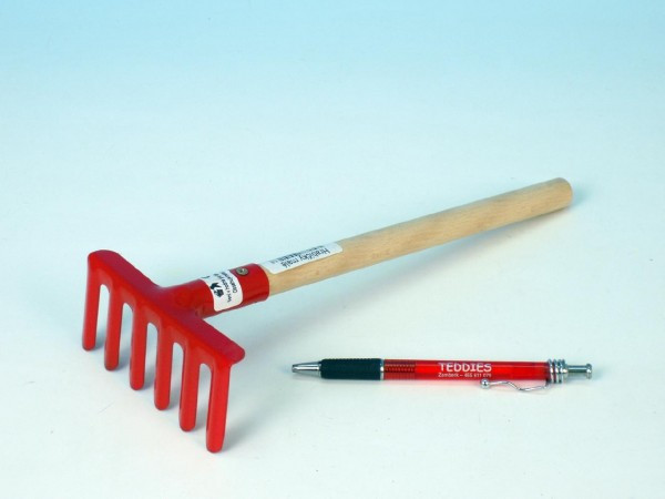 Hrábě malé dřevo/kov 27cm asst 3 barvy nářadí