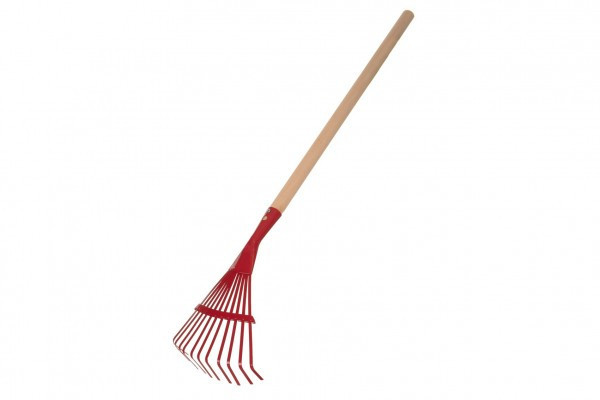 Hrábě planžetové červené s násadou kov/dřevo 80cm nářadí