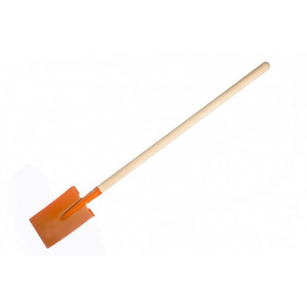 Rýč rovný oranžový s násadou kov/dřevo 80cm nářadí