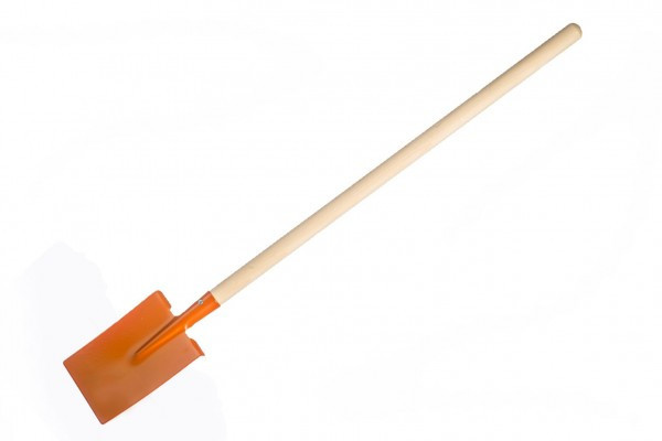 Rýč rovný oranžový s násadou kov/dřevo 80cm nářadí