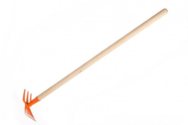 Motyka/Motyčka obojstranná oranžová s násadou kov/drevo 80cm náradie