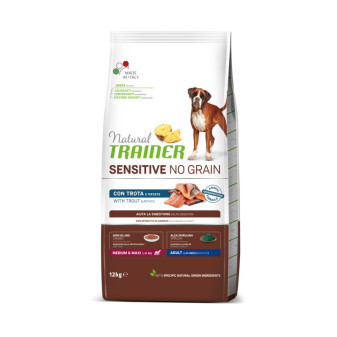 Trainer Natural Sensitive dog NO GRAIN M/M pstruh 12kg