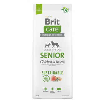 Brit Care Dog Sustainable Senior - kurczak i owad, 12kg