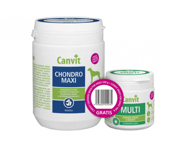 Canvit Chondro Maxi dla psów 500g + Canvit Multi dla psów 100g gratis